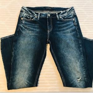 Silver Elyse Distressed Skinny Jeans Size 29 29x29